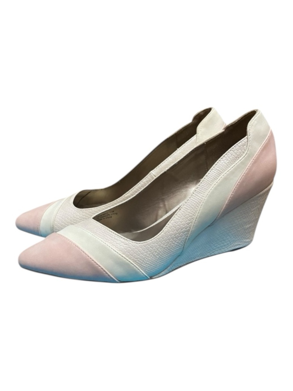 Bellini Jezebell Womens Pink Leather Snake Embossed Wedge Heel